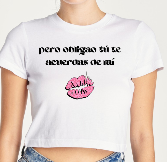 bad bunny eoo y2k latina cute girly crop top tee