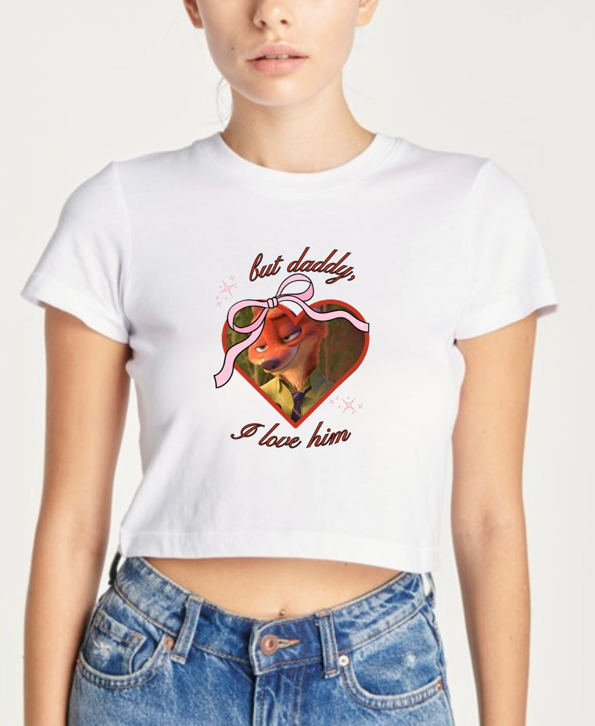 But daddy I love him Nick Wilde crop top tee