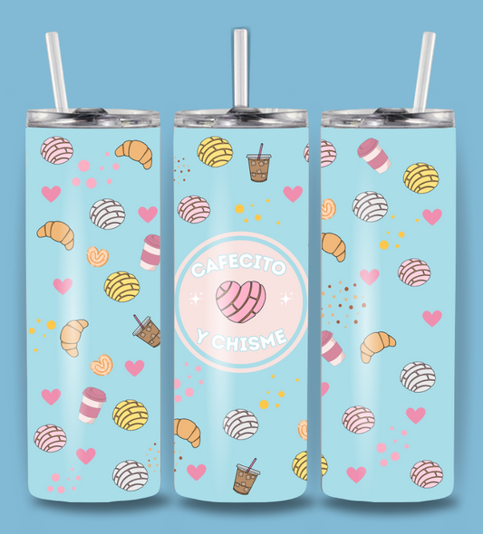 cafe y chisme cute hispanic coffee 20 oz tumbler