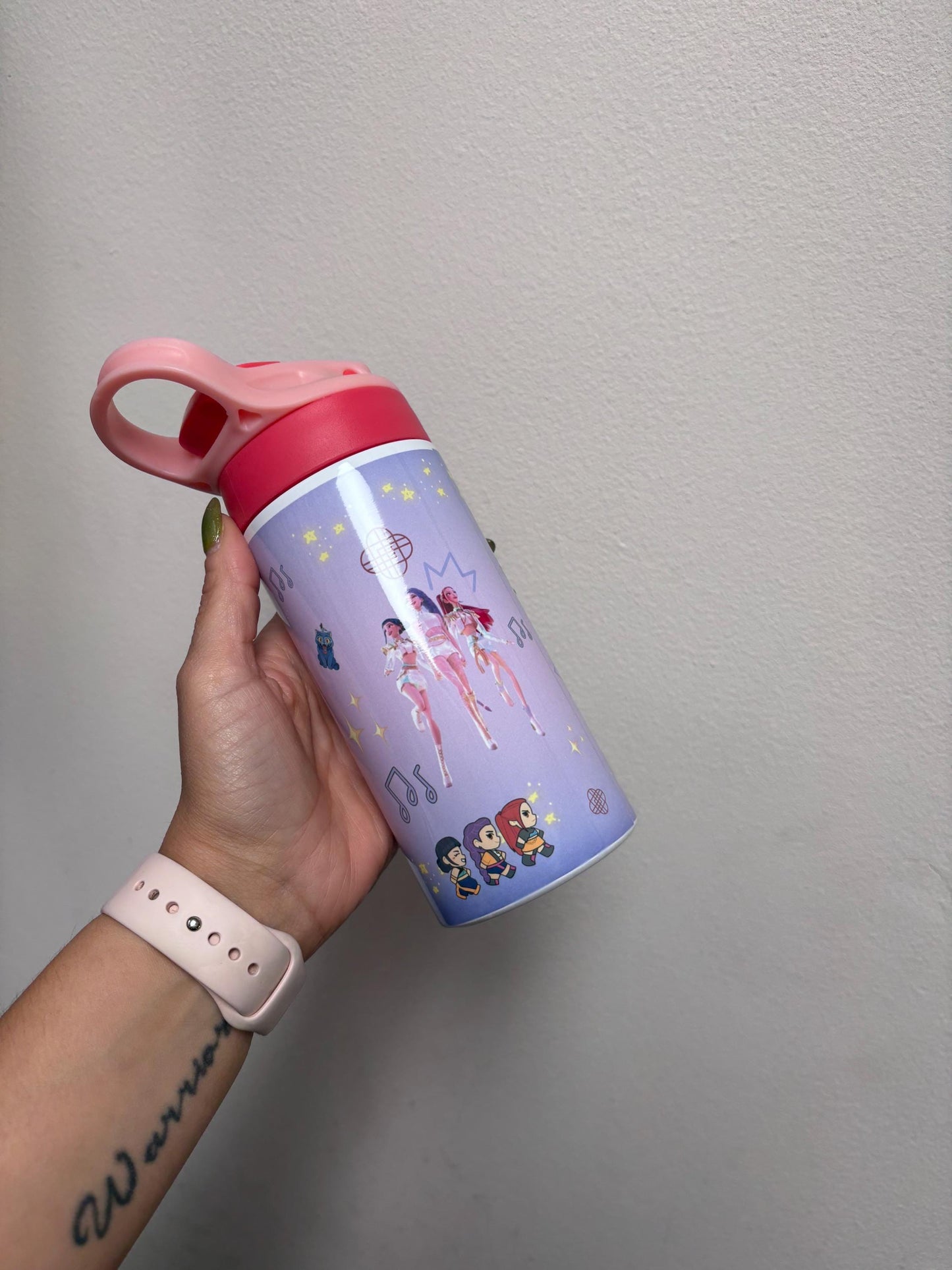 Kpop Demon Hunter Huntrix Rumi Zoey Mira Kids Flip Top 12 oz tumbler