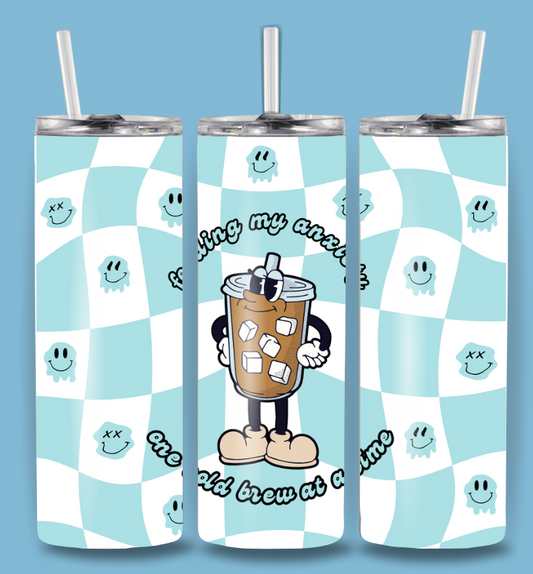 feeding my anxiety cold brew coffee 20 oz tumbler